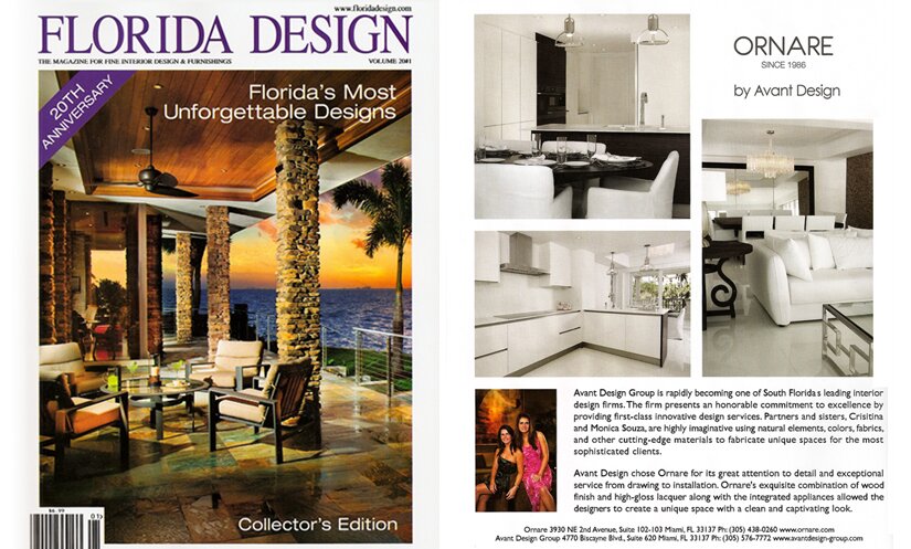 Commercial Photography Ornare Ad on Florida Design Magazine